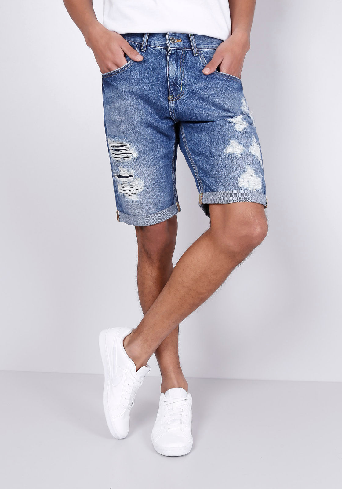 bermuda jeans claro masculina