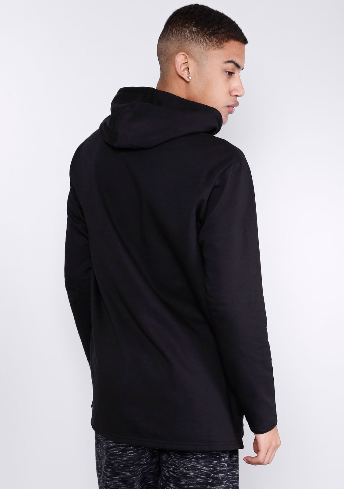 casaco moletinho alongado masculino