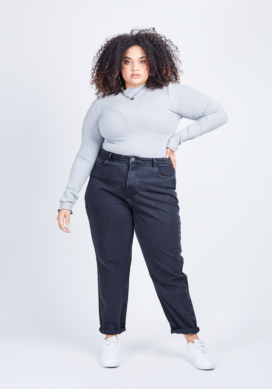 blusa plus size canelada