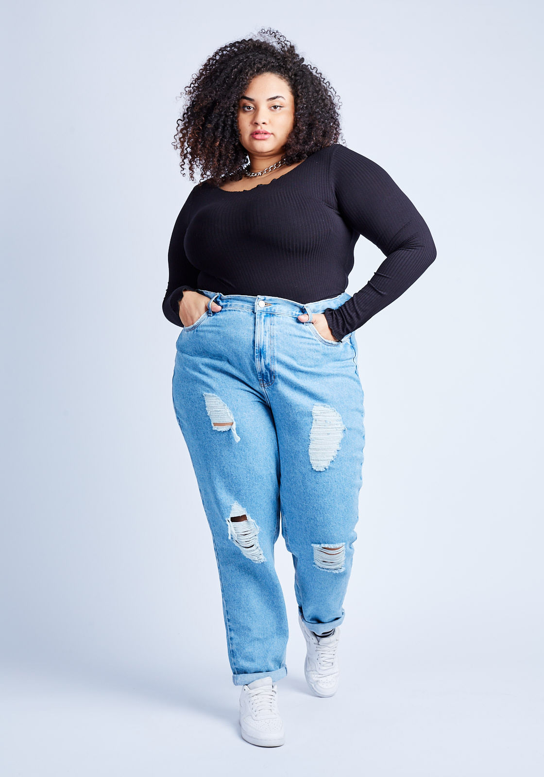 blusa feminina manga longa preta