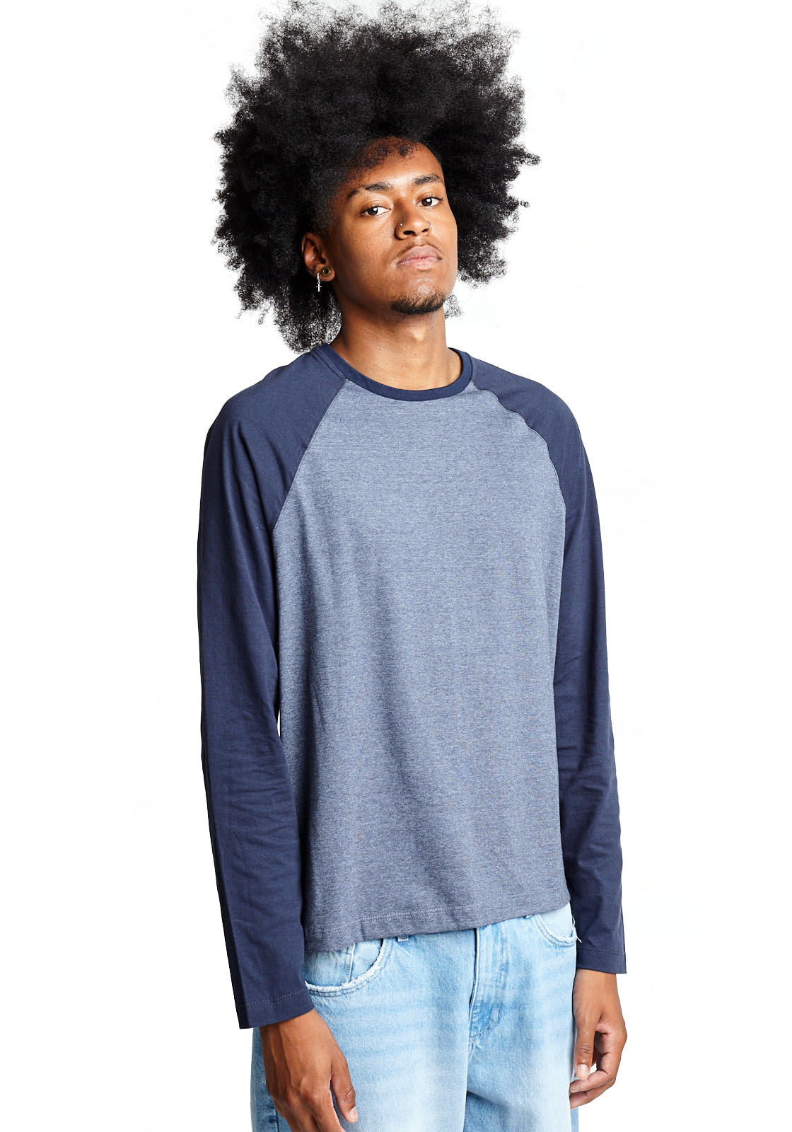 camiseta basica manga comprida masculina
