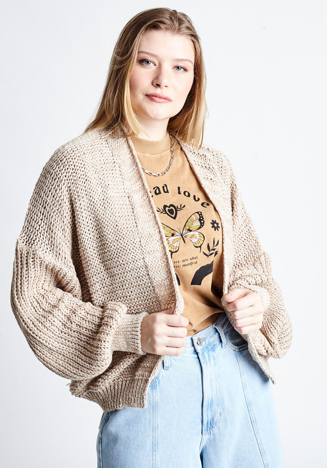 cardigan bege masculino