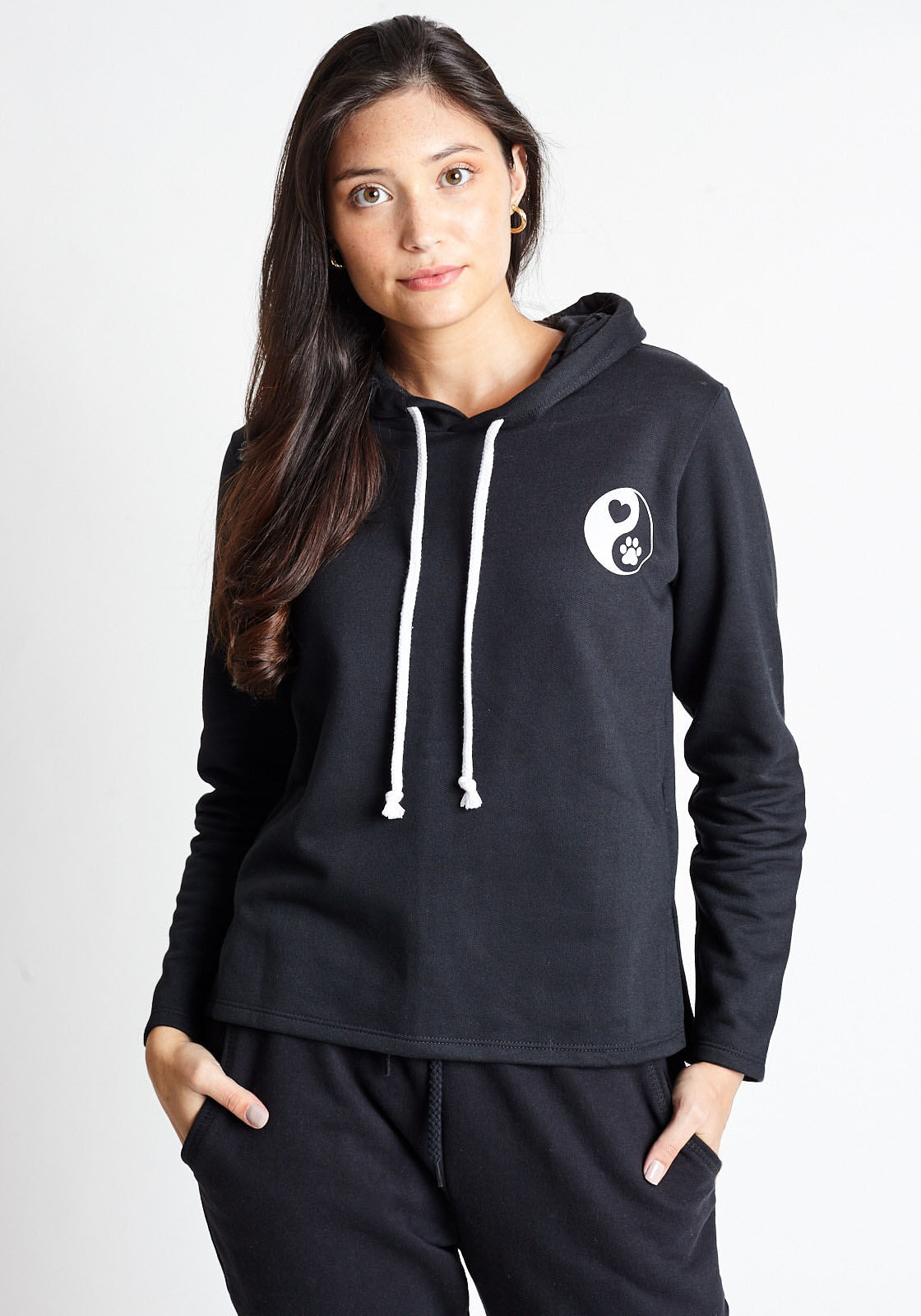 loungewear zip moletom com capuz