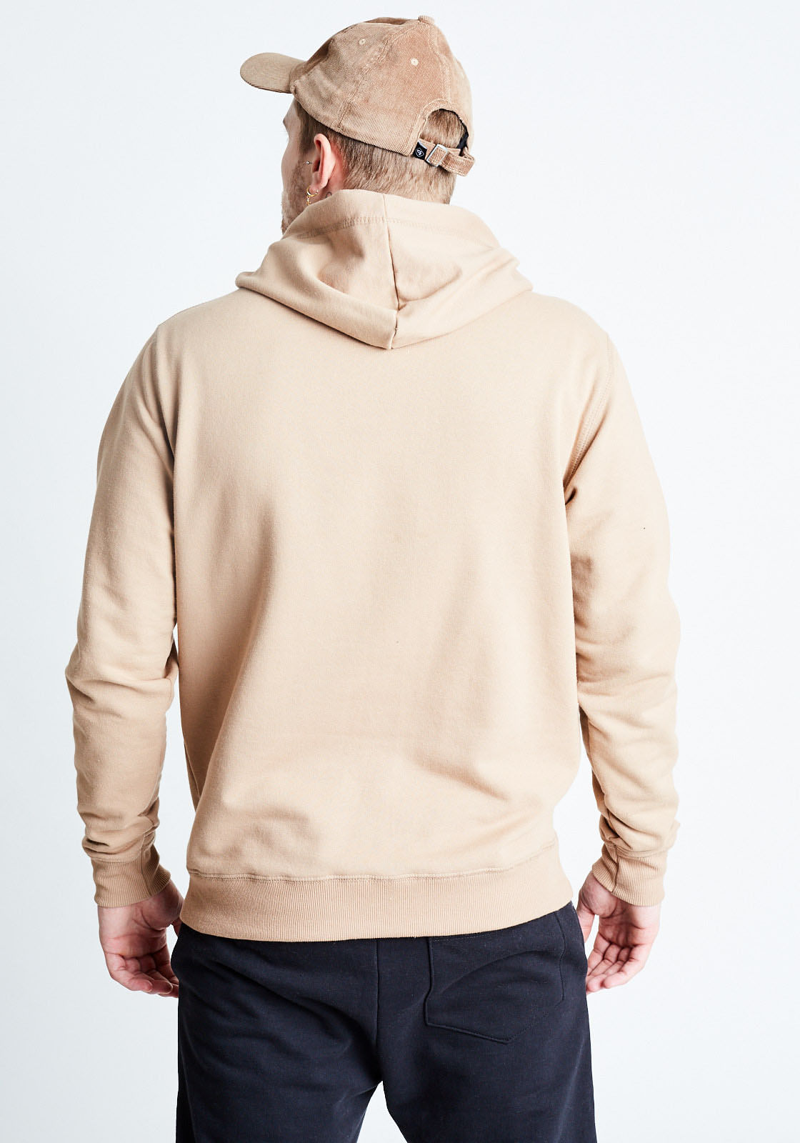 mens beige moletom com capuz