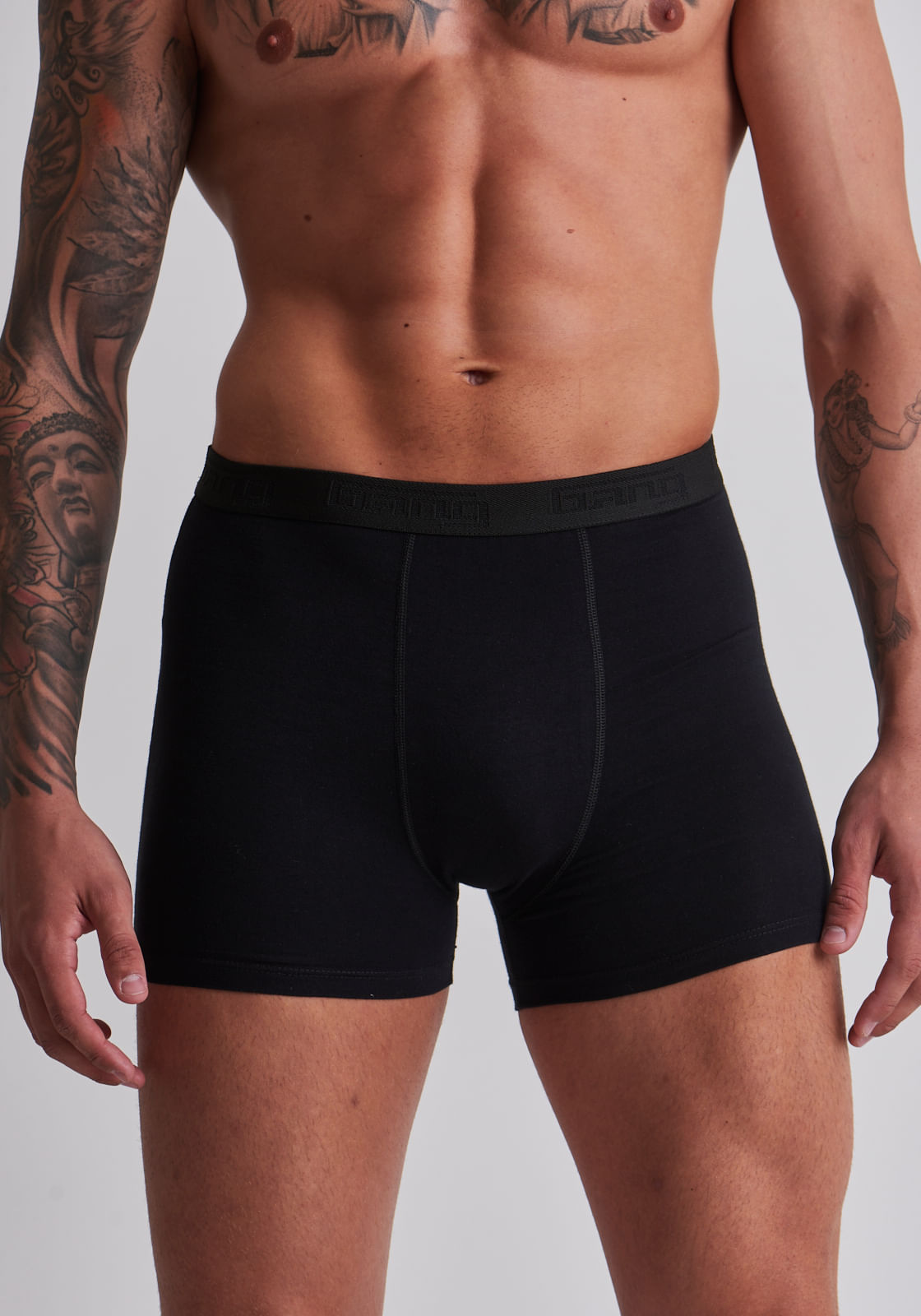Kit cuecas boxer cotton preta