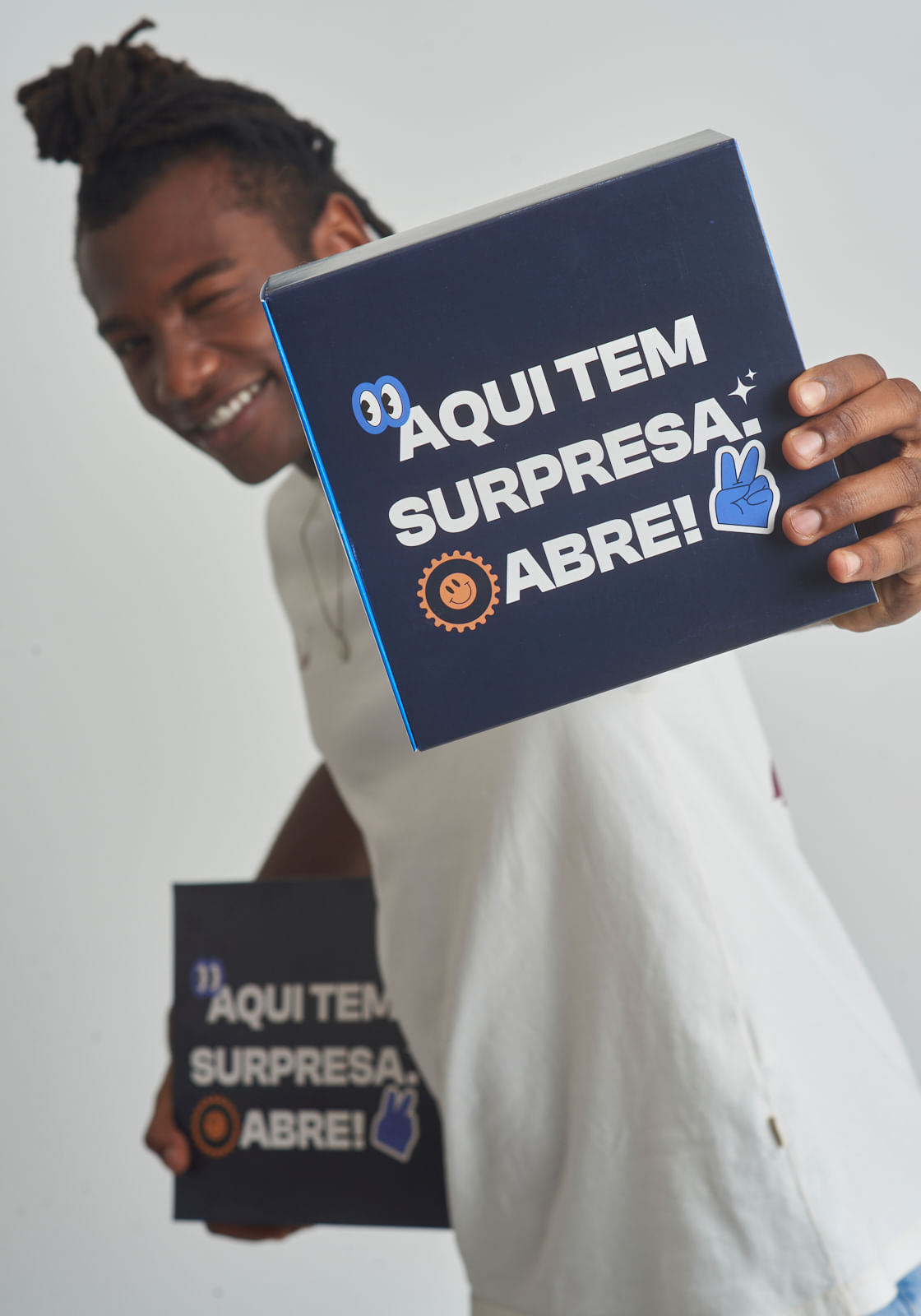 Caixa P embalagem presente azul