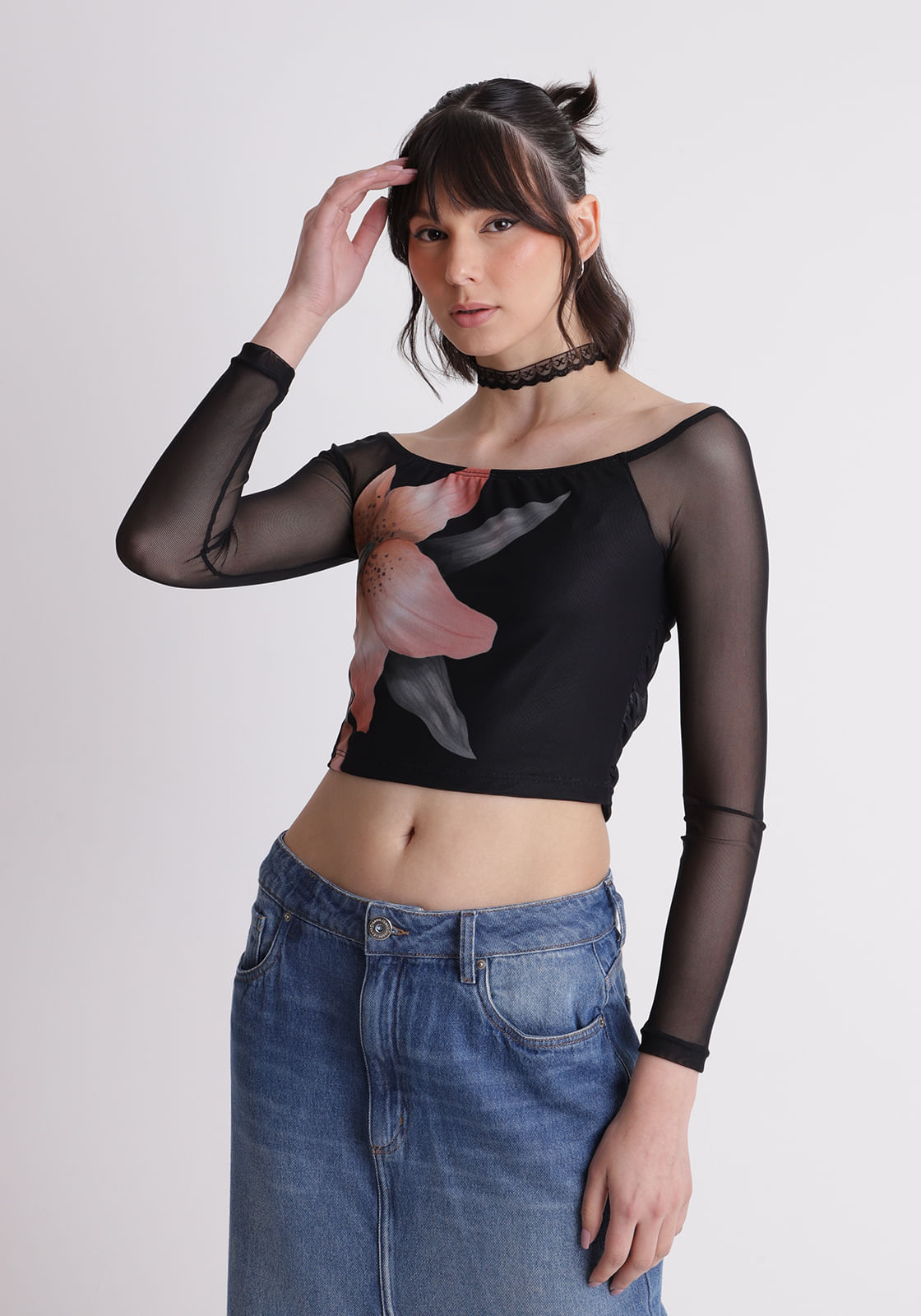 Top com estampa floral com franzido - Gang - inspire-se