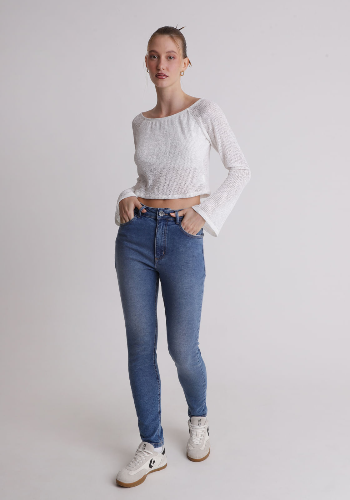 Calça jeans feminino skinny azul