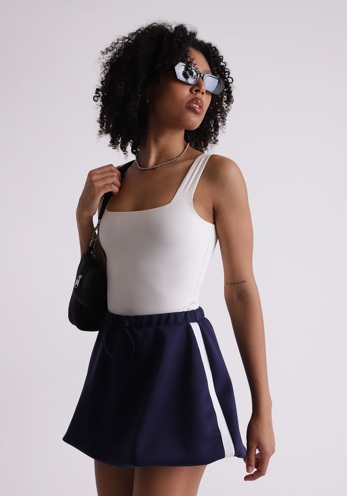 Saia feminino balonê esportiva azul
