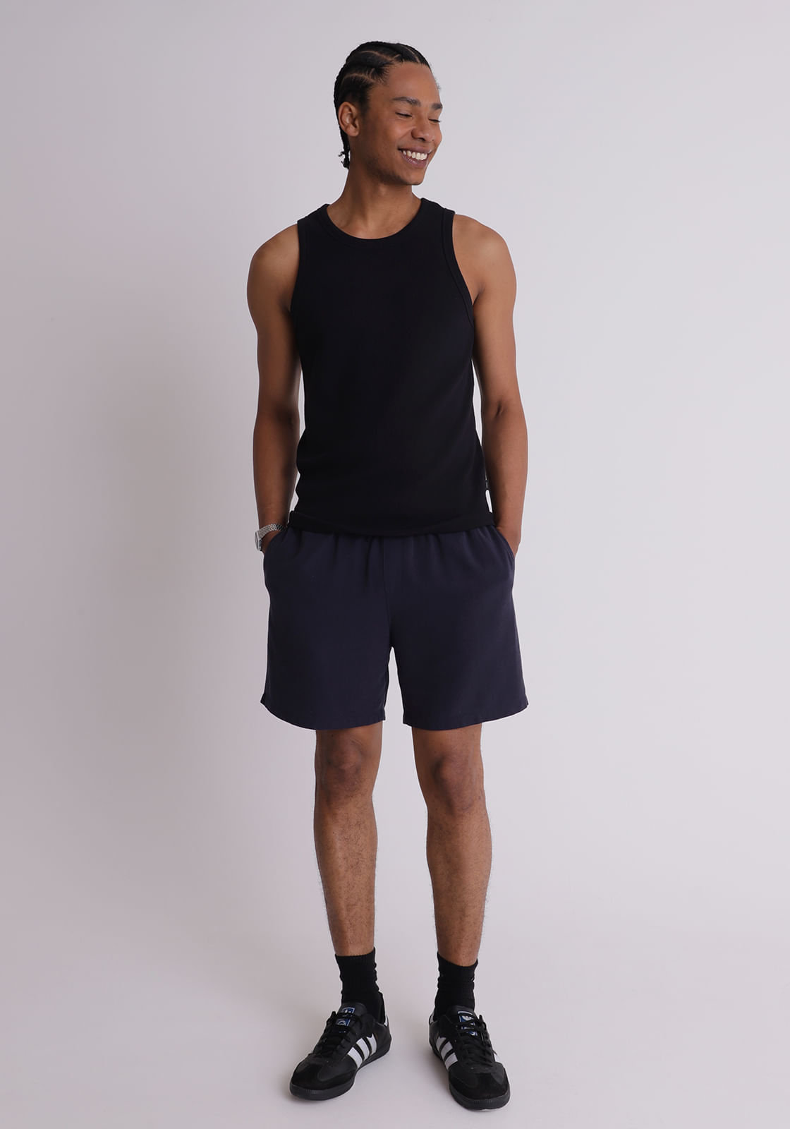 Bermuda linho masculina azul