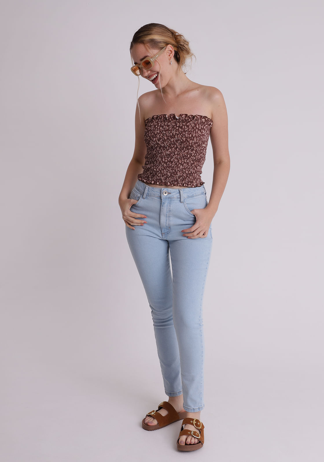 Calça jeans feminino skinny azul