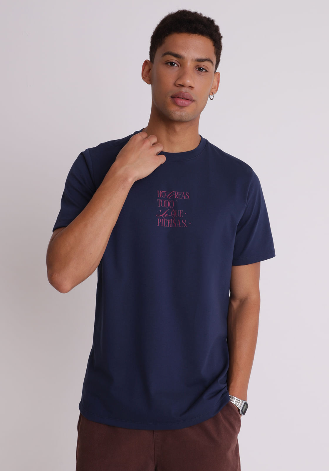 Camiseta algodão masculina no eras todo azul