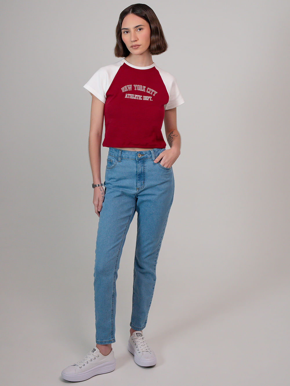 Calça jeans feminino skinny azul