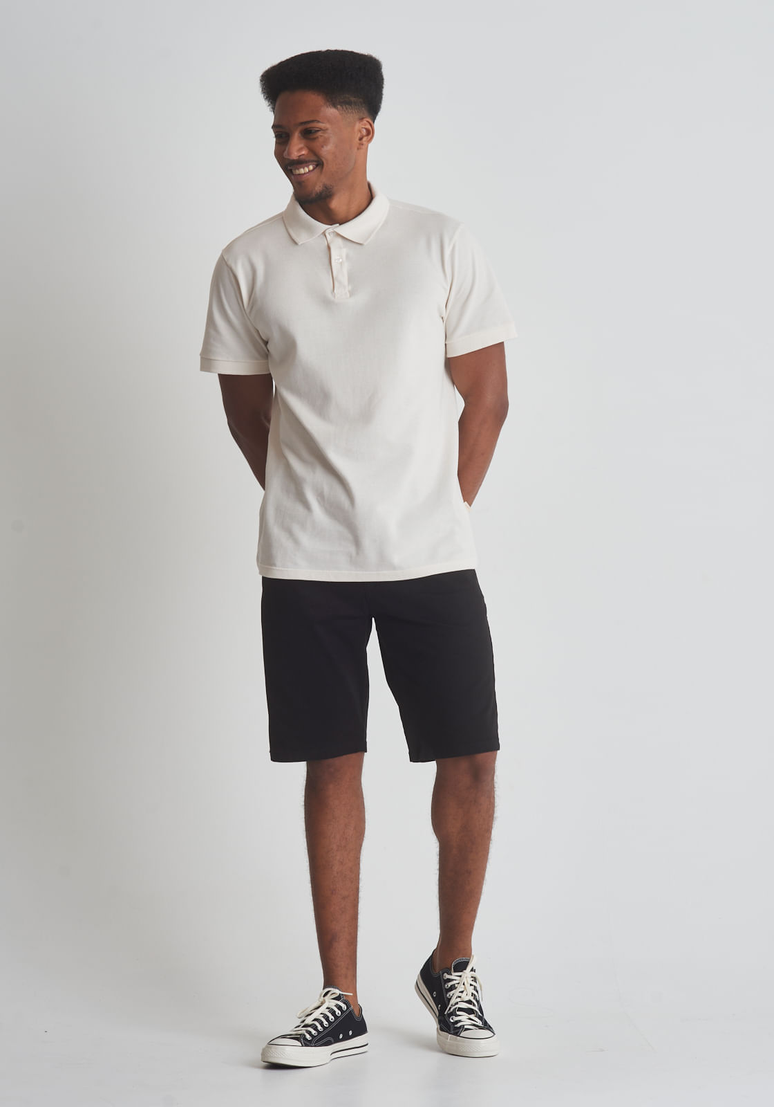 Bermuda sarja masculina alfaiataria preto