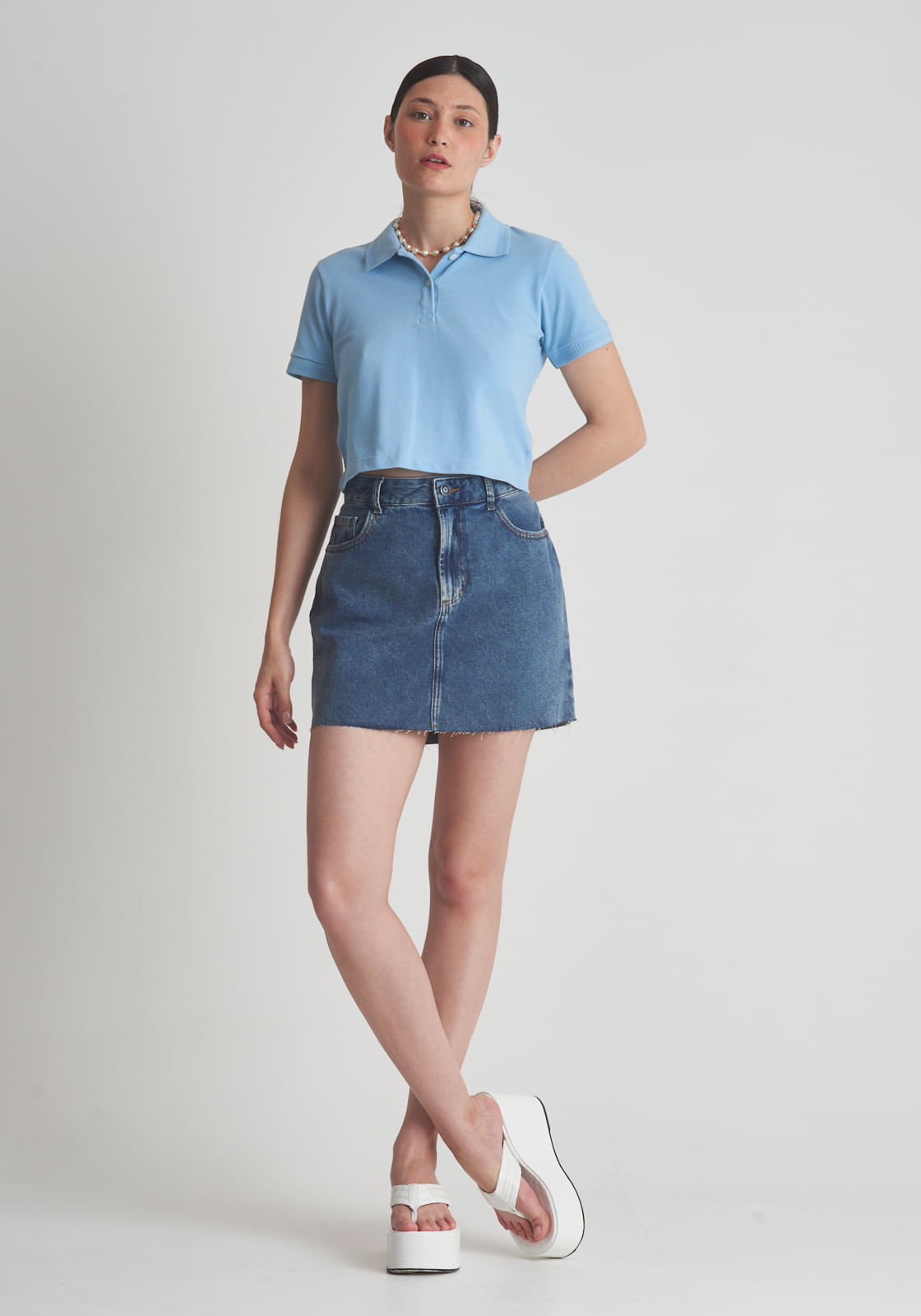 Saia jeans barra desfiada