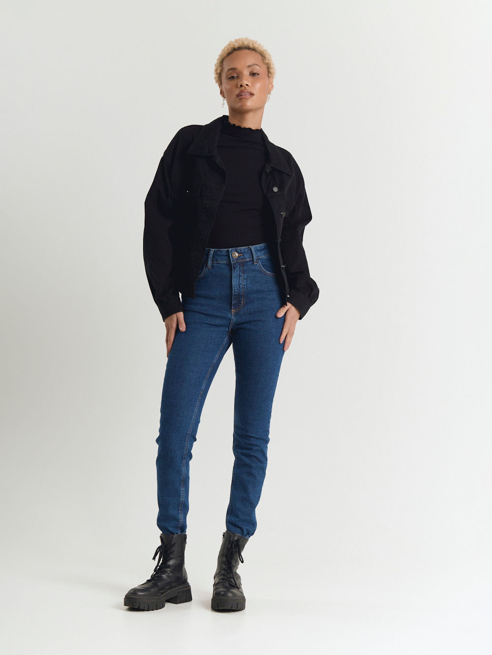 Calça jeans feminino skinny azul