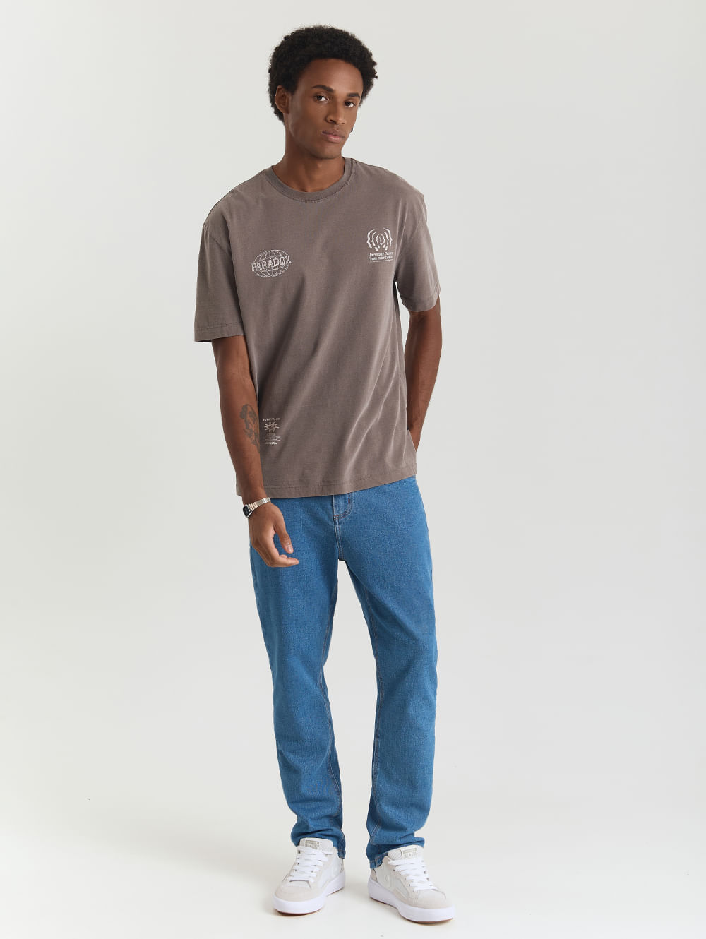 Calça jeans masculina slim com elastano azul