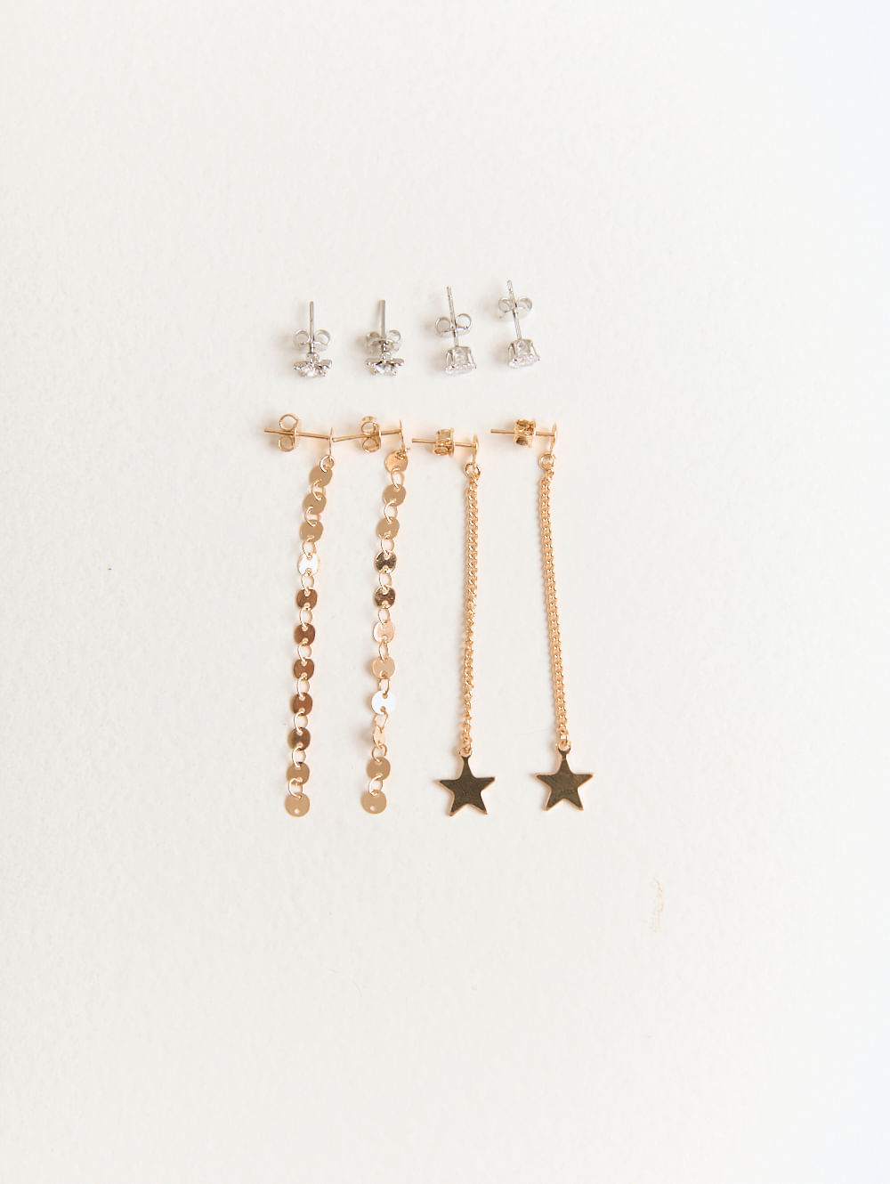 Kit 04 pares de brincos com strass