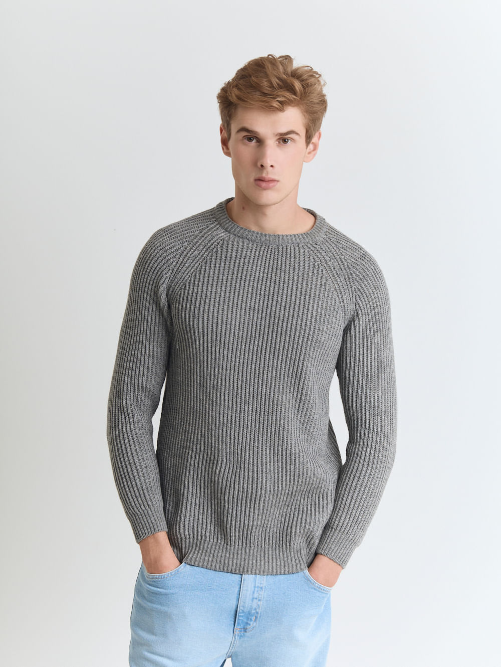 Blusão tricot raglan
