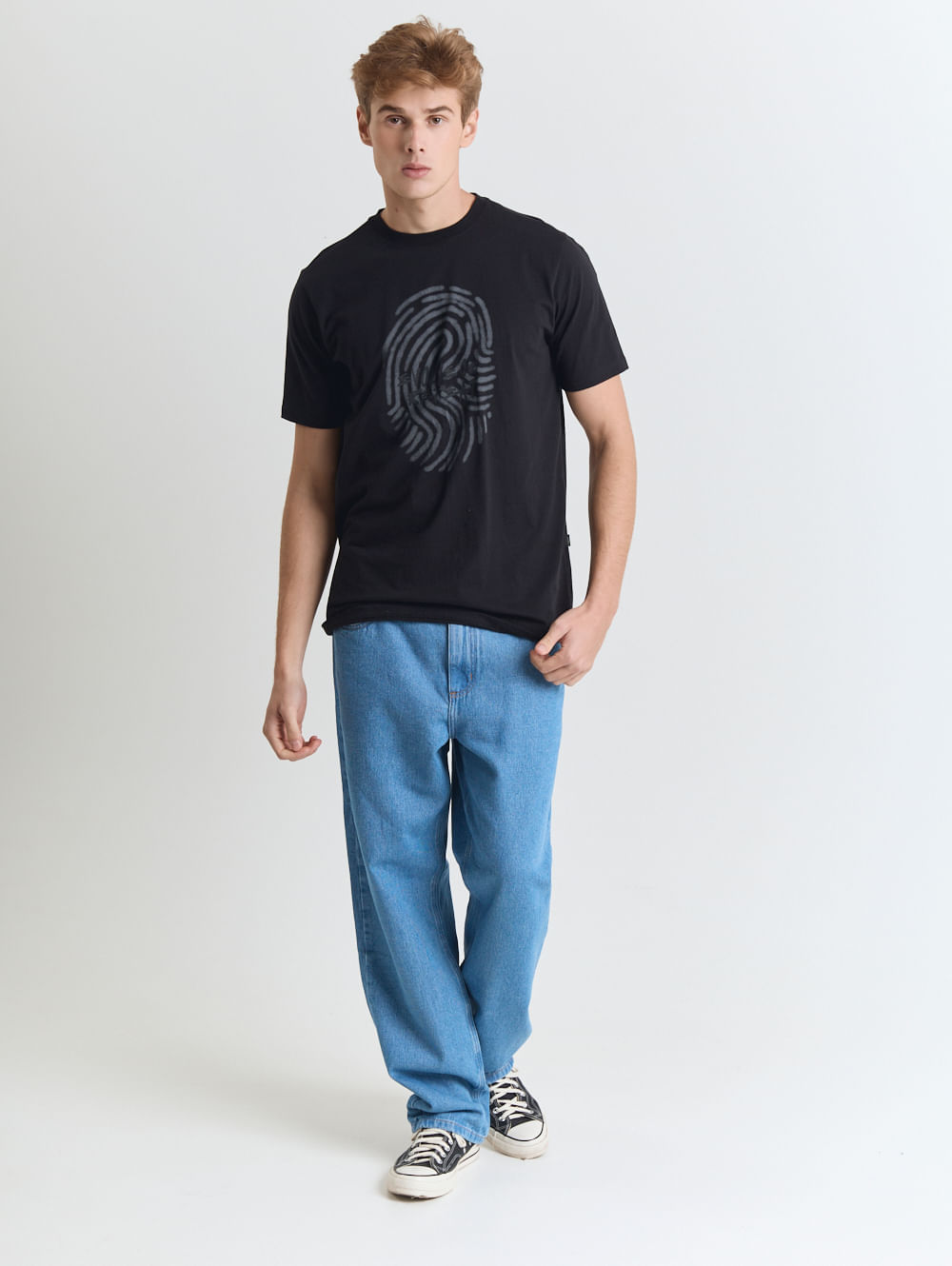 Calça jeans masculino reta elastano azul