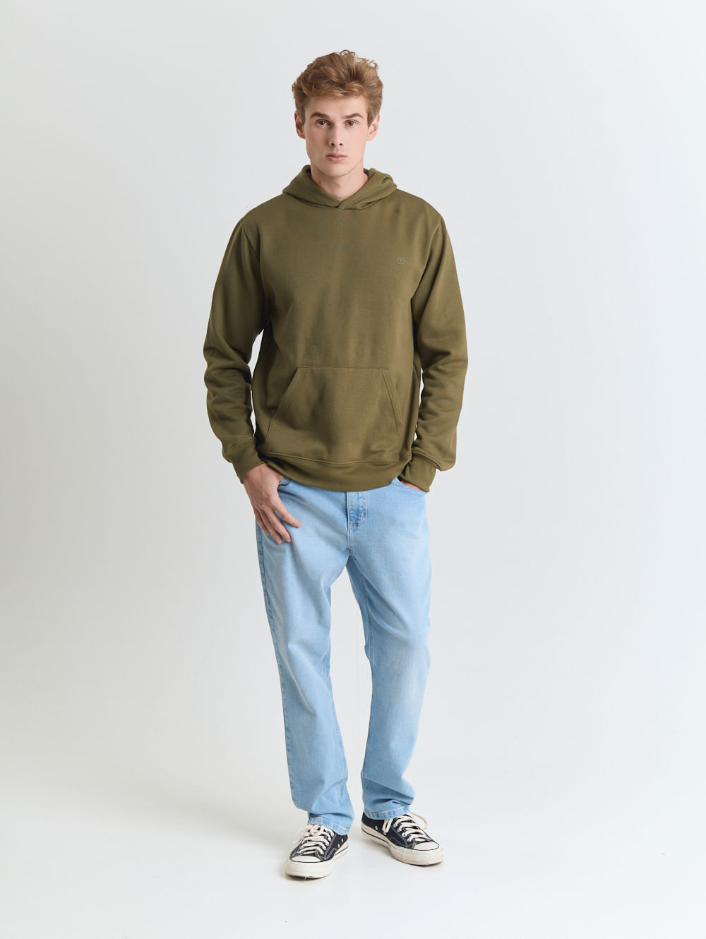 Calça jeans masculino slim com elastano azul