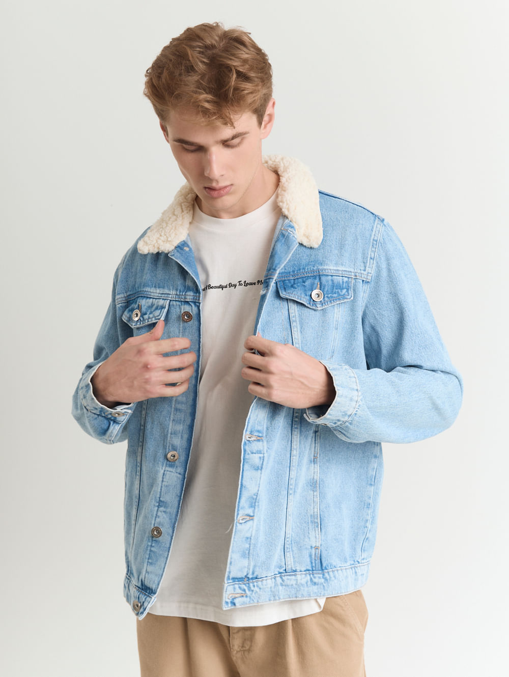 Jaqueta jeans pelego