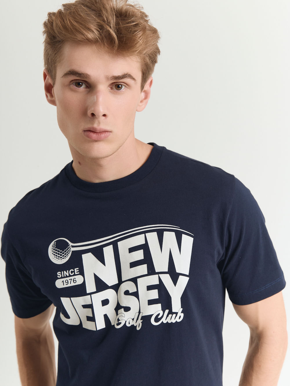 Camiseta em Algodão Estampa New Jersey