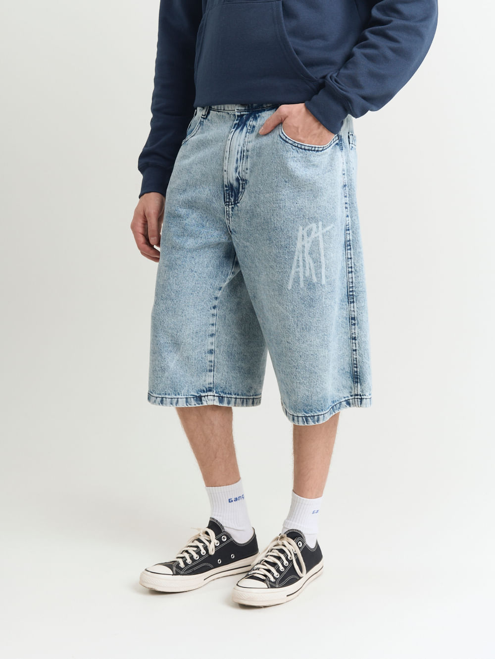 Bermuda jeans masculina jorts art azul