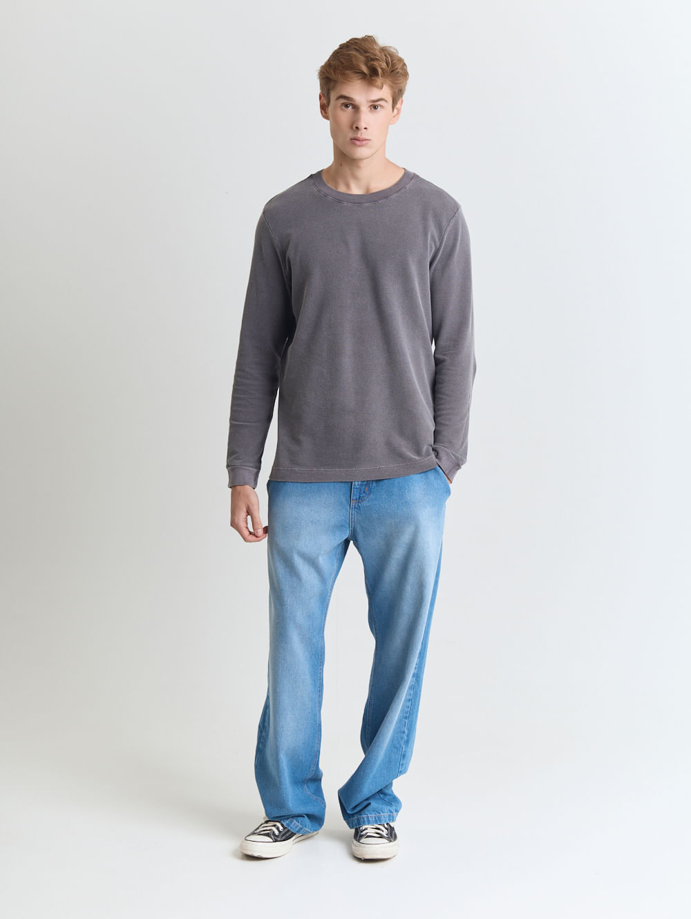 Calça jeans slim com elastano azul claro - Gang - inspire-se